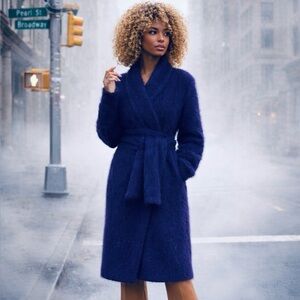 The Purple Reign Vintage Angora Open Cardi Coat + Matching Scarf